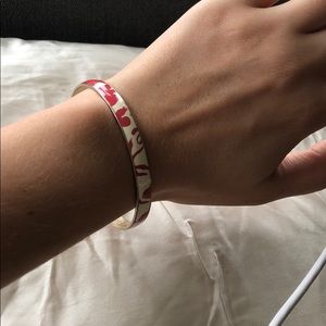 J. Crew coral and cream floral bangle
